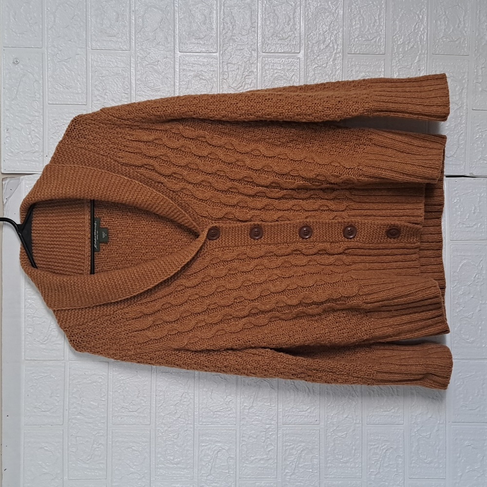 Eddie Bauer Women's Wool Cable Fable Cardigan Sweater PS